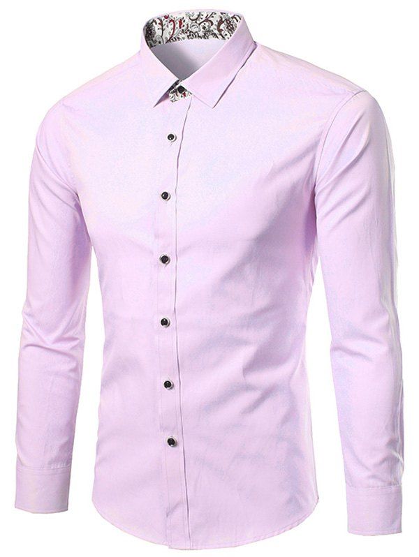 

Paisley Edging Long Sleeve Shirt, Papaya