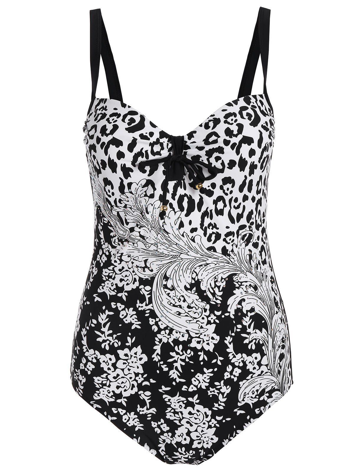 black and white leopard swimsuit