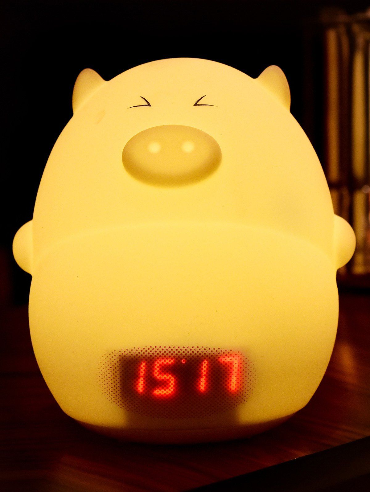 

Cartoon LED Night Light with Alarm Clock, White