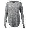 Manches longues Stretchy doigt trou Design T-shirt - gris foncé M