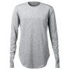 Manches longues Stretchy doigt trou Design T-shirt - Gris Clair L