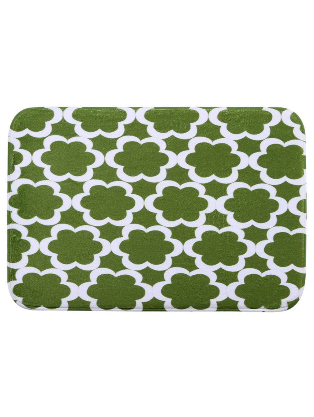 

Morocco Style Pattern Coral Fleece Bath Rug, Green