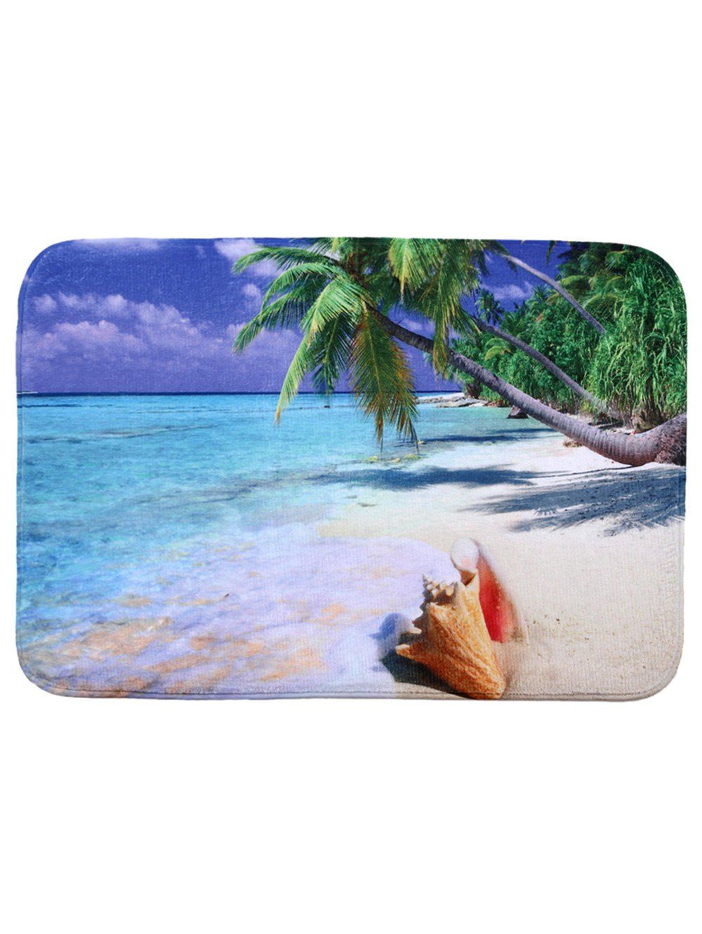 

Beach Style Coral Fleece Rectangle Bathroom Mat, Colormix