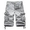 Braguette à glissière poches à rabat Cargo Shorts - Blanc Gris 32
