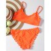 Festonné Bikini avec Spaghetti Strap - Orange L