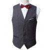 Button Up Slim Fit Formal Vest - Gris 6XL