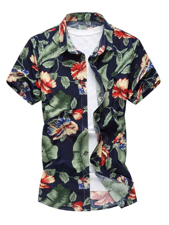 Shirt à manches courtes Floral Stretchy - multicolore L
