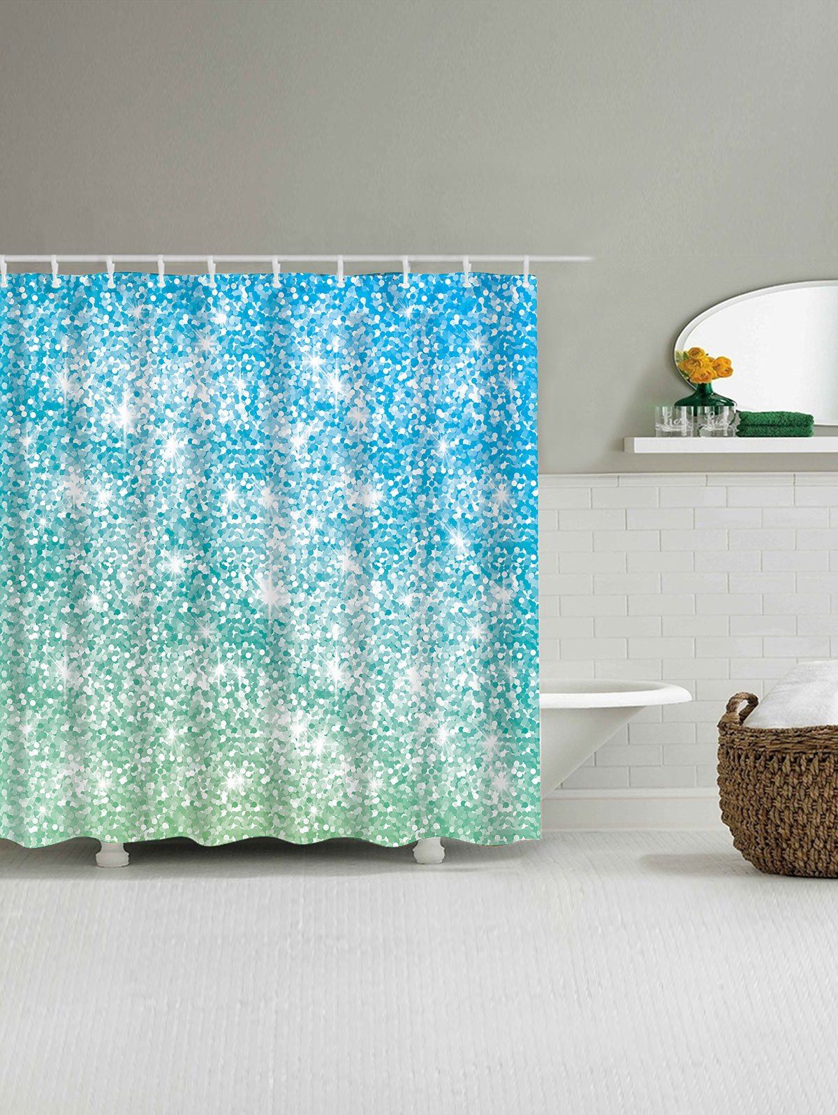 2018 Waterproof Shimmer Background Pattern Shower Curtain COLORMIX W ...