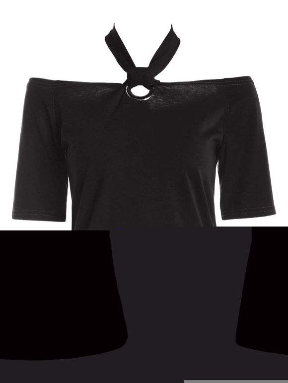 Off Le T-shirt d'épaule - Noir 2XL