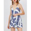 Spaghetti Strap Print Romper - Bleu M