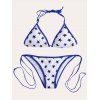 Star Printed String Halter Bikini - WHITE M