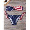 Twist drapeau américain bikini bandeau - multicolor L