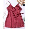 Cami Wrap Slip Dress - WINE RED M