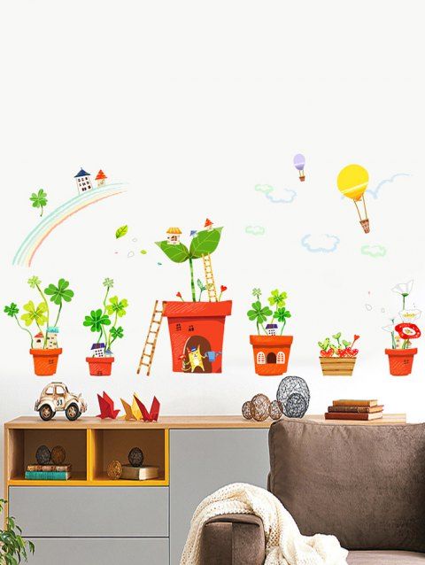 41% OFF 2019 Cartoon Plants Bonsai Kids Room Wall ...