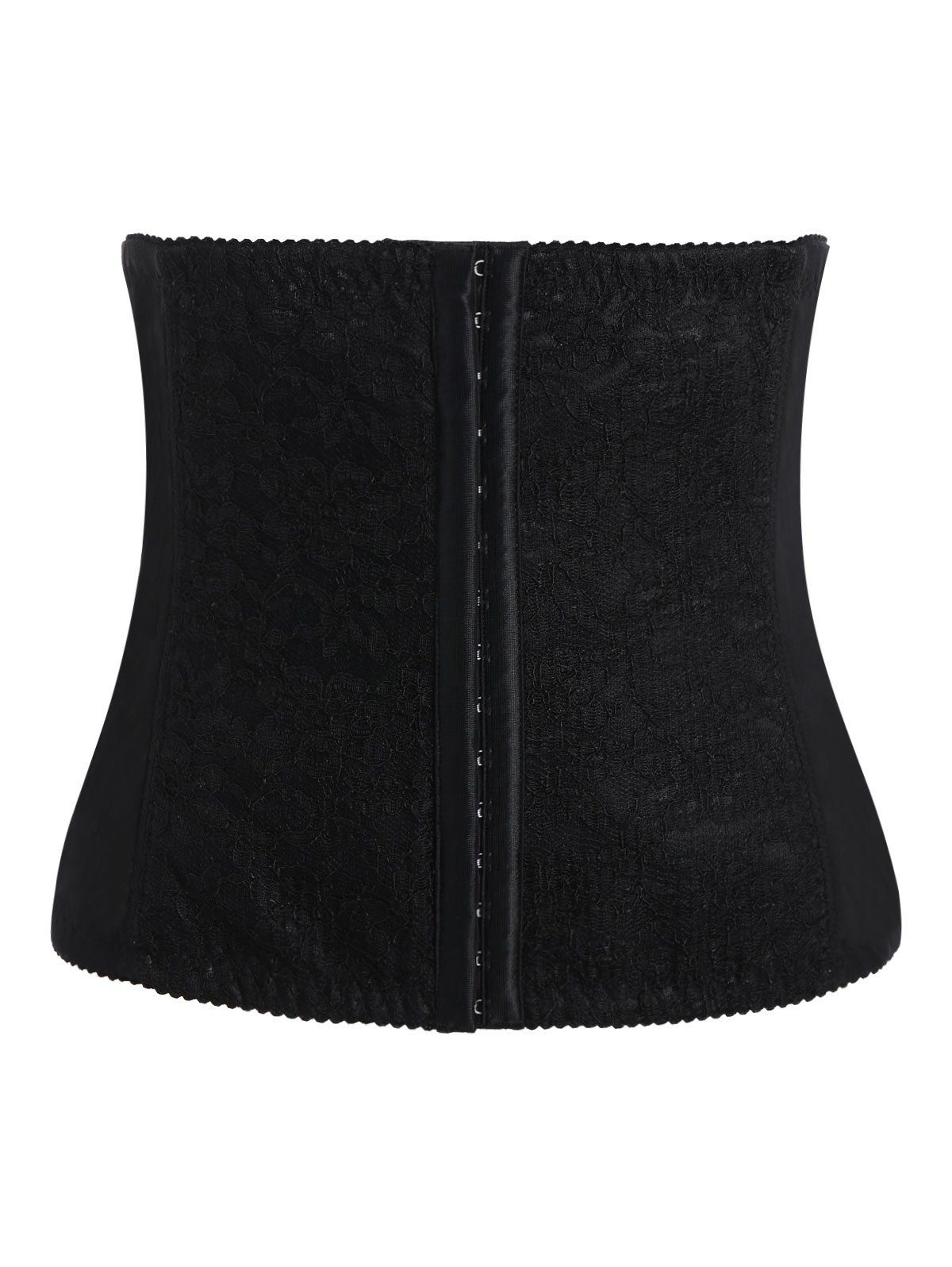 

Lace Trim Steel Boned Plus Size Corset, Black