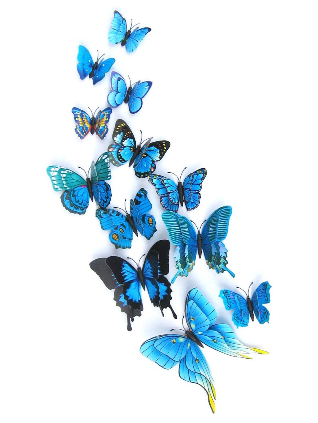

12Pcs 3D Butterflies Magnet DIY Home Decor Wall Stickers, Blue