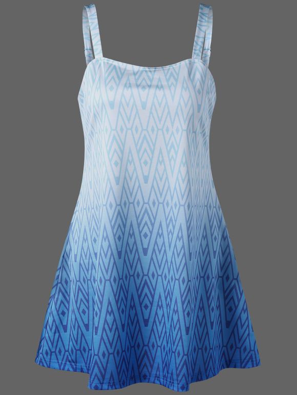 Zigzag sangle réglable Tankini Set - Bleu XL