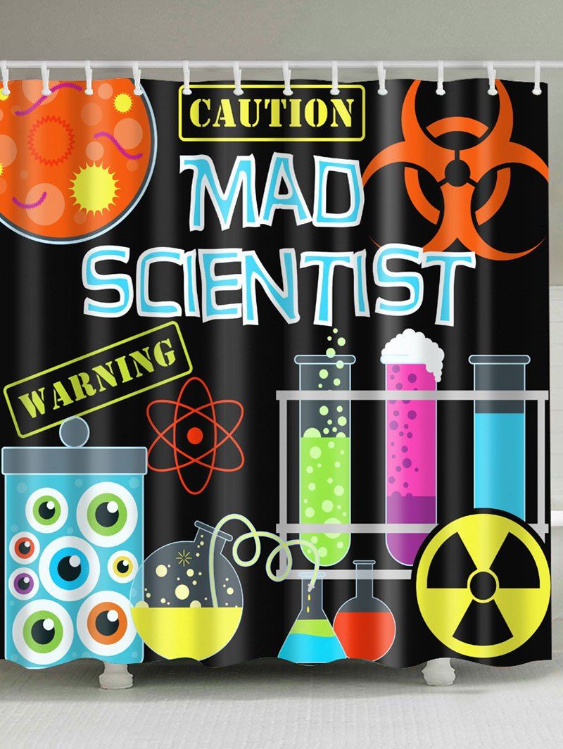 

Waterproof Mad Scientist Printed Shower Curtain, Colormix