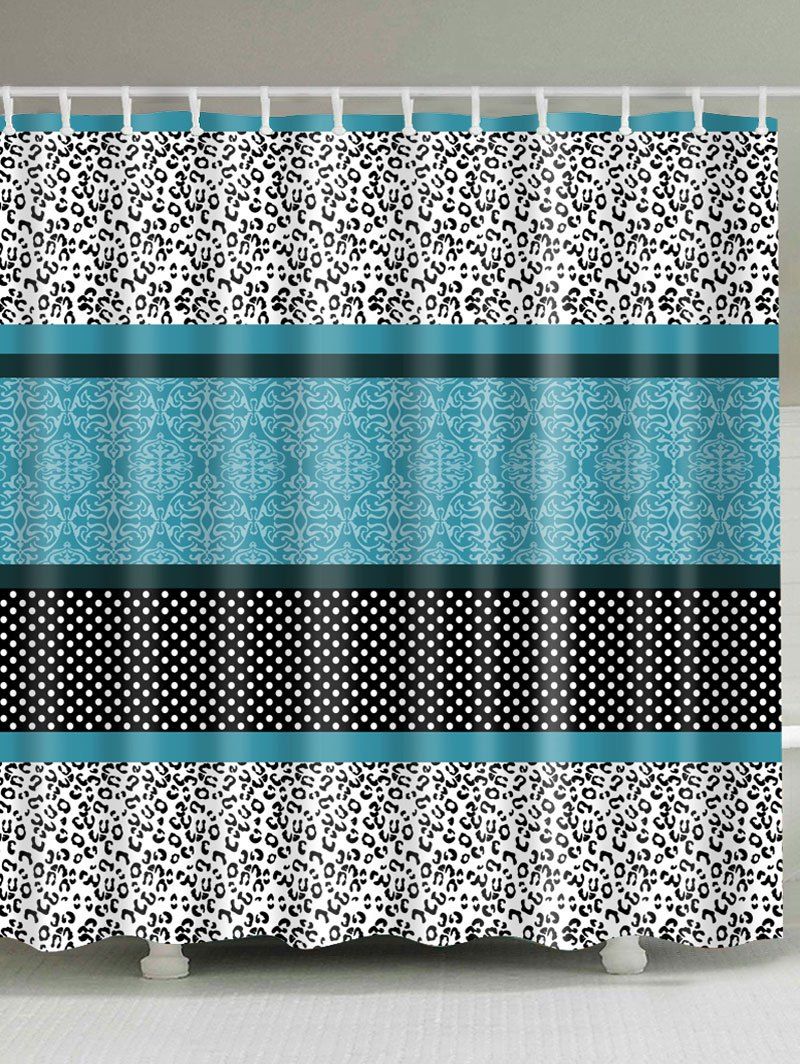 

Leopard Panel Polka Dot Pattern Shower Curtain, Colormix