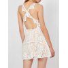 Floral Lace Criss Cross Backless Robe - Blanc L