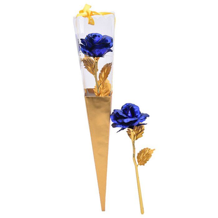 

Valentine's Day Gift Plated Rose Flower, Blue