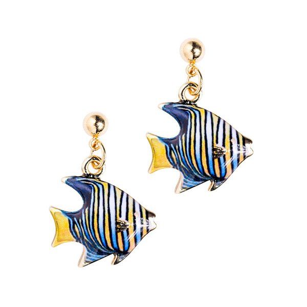 

Embellished Fish Earrings, Yellow