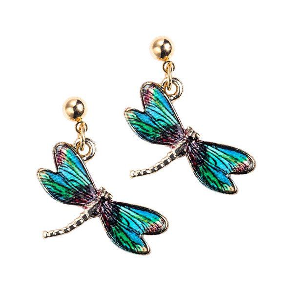 

Embellished Dragonfly Earrings, Lake blue