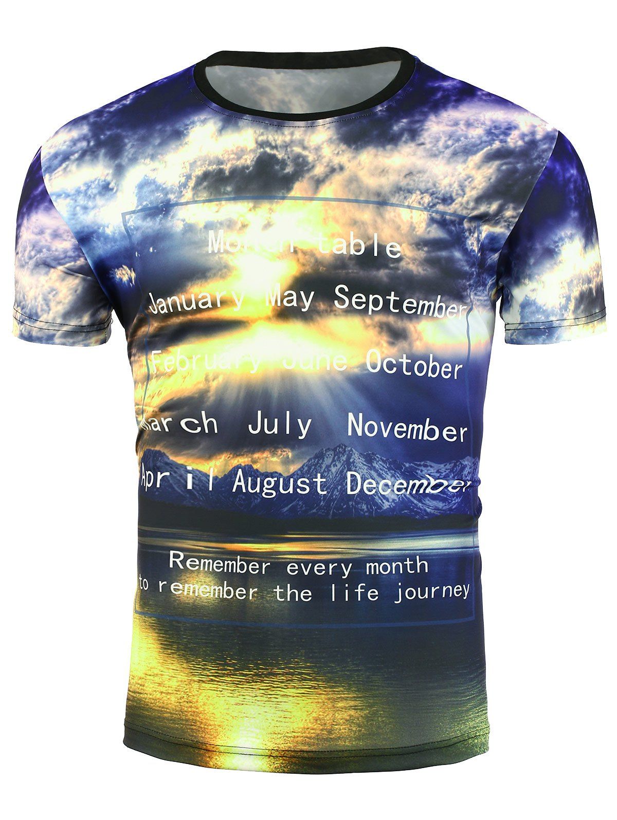 

Short Sleeve 3D Sunshine Graphic Print T-Shirt, Colormix