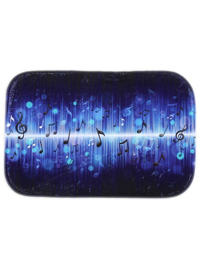 

Coral Fleece Antislip Music Note Bath Rug, Deep blue