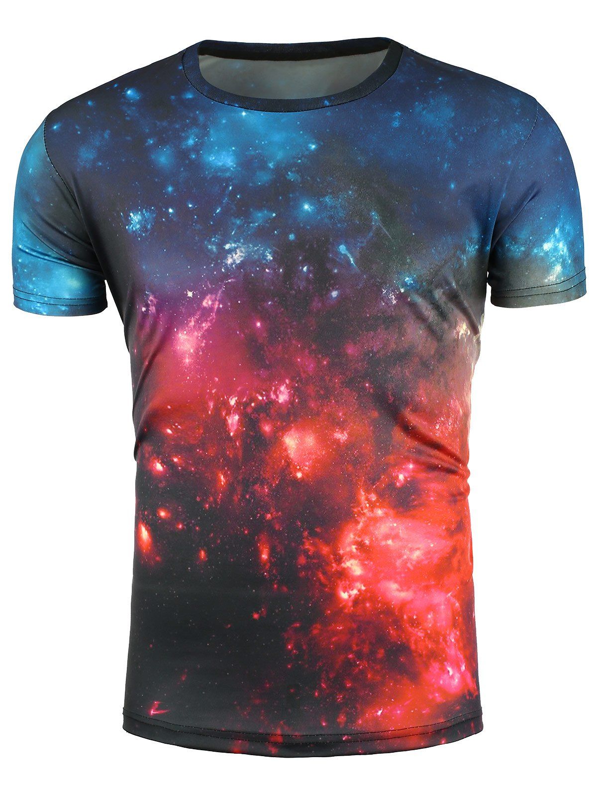 

3D Ombre Galaxy Trippy T-Shirt, Colormix