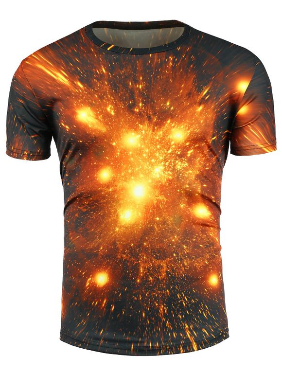Feu 3D Galaxy Imprimer T-shirt - multicolore 2XL