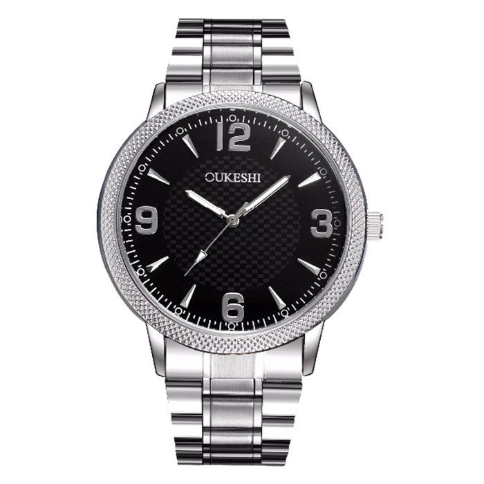 

OUKESHI Steel Strap Quartz Watch, Black