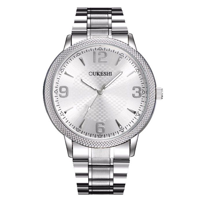 

OUKESHI Steel Strap Quartz Watch, White