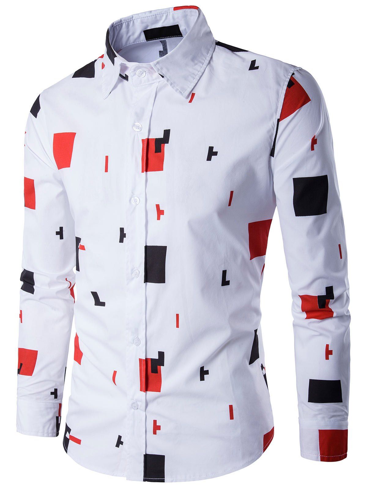 

All Over Geometric Printed Shirt, White
