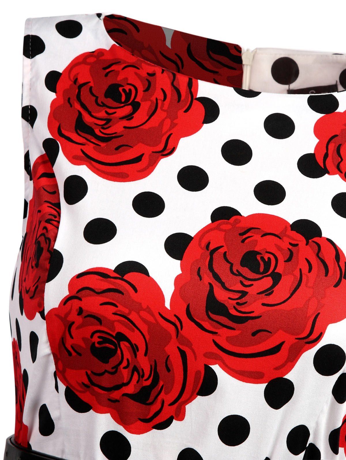 2018 Floral Print Cotton Vintage Formal Tea Dress WHITE XL In Vintage