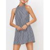 Halter Backless Casual Striped Shorts Tunique Robe - Rayure S