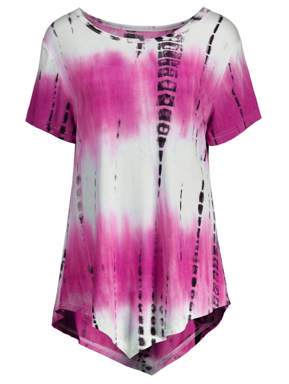 

Asymmetric Printed Long T Shirt, Violet rose