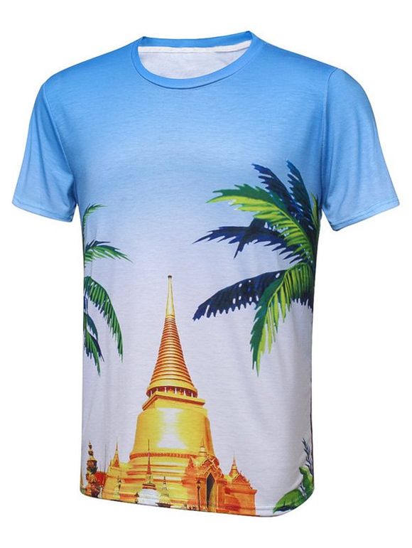 Tour imprimé tropical 3D T-shirt - multicolore XL