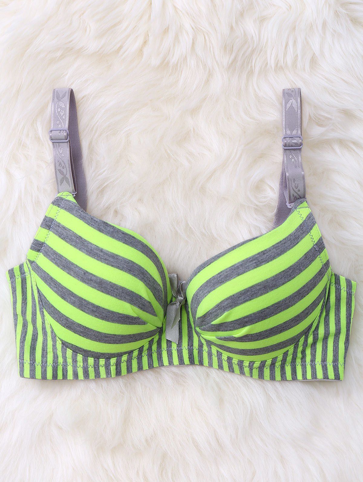 

Push Up Stripe Underwire Bra, Fluorescent yellow