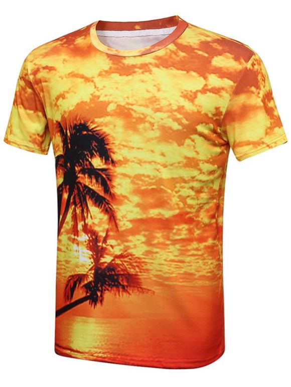 T-shirt à Imprimé Palmier - multicolore XL