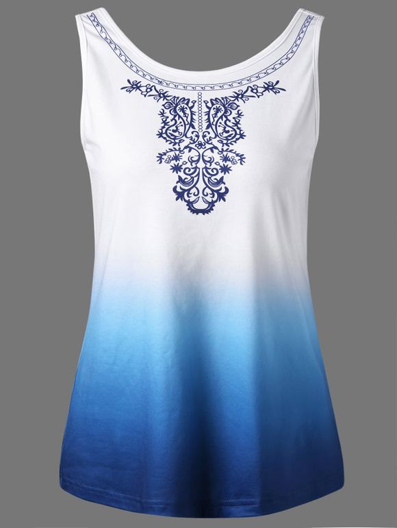 Ombre manches T-shirt - Bleu et Blanc L
