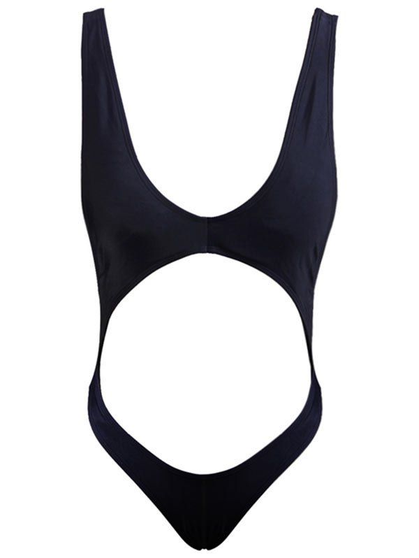 

Hollow Out Backless One Piece Swimwear, Black