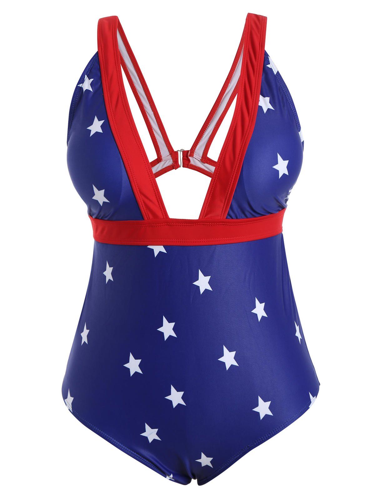 2018 Plus Size MultiWay Patriotic Plunge Star Flag Cheeky One Piece