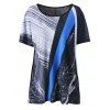 T-shirt Long Imprimé Abstrait Grande Taille - multicolore 4XL
