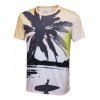T-shirt à Imprimé Cocotier Tropical - multicolore 2XL