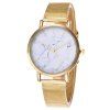 Mesh Steel Band Marble Face Watch - GOLDEN 