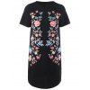 Blossom Floral Print T-Shirt Dress - Noir 2XL