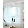Beaded Pendant Transparent Window Curtain - Blanc W40INCH*L79INCH