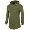 Hooded Side Zip Up Design T-Shirt - Vert Armée M