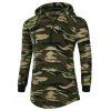Hooded Side Zip Up Design T-Shirt - Camouflage M